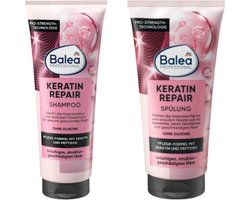 Balea Professional Keratin Repair Shampoo & Conditioner - COMBI-VERPAKKING | Shampoo 250 ml & Conditioner 200 ml - Verzorgende Formule | Siliconenvrij - Voor breekbaar en beschadigd haar