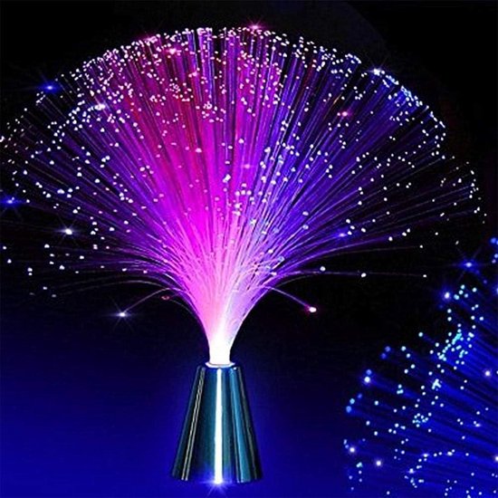 Glasvezellamp Met Kleurverandering, 7 Kleuren LED Glasvezellamp Vloeiende Kleurverandering Retro Lamp Sfeerlicht