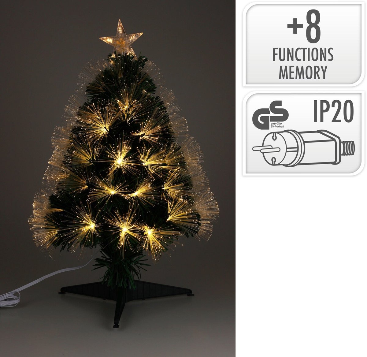 Christmas Decoration Fiber optic kerstboom - sterren led lampjes en piek - 60 cm - 8 functies – foto 5