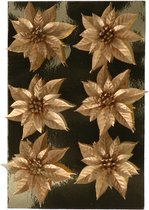 Gerimport Fleurs d'arbre de Noël sur clip - 6x pièces - or - plastique - décorations de Noël