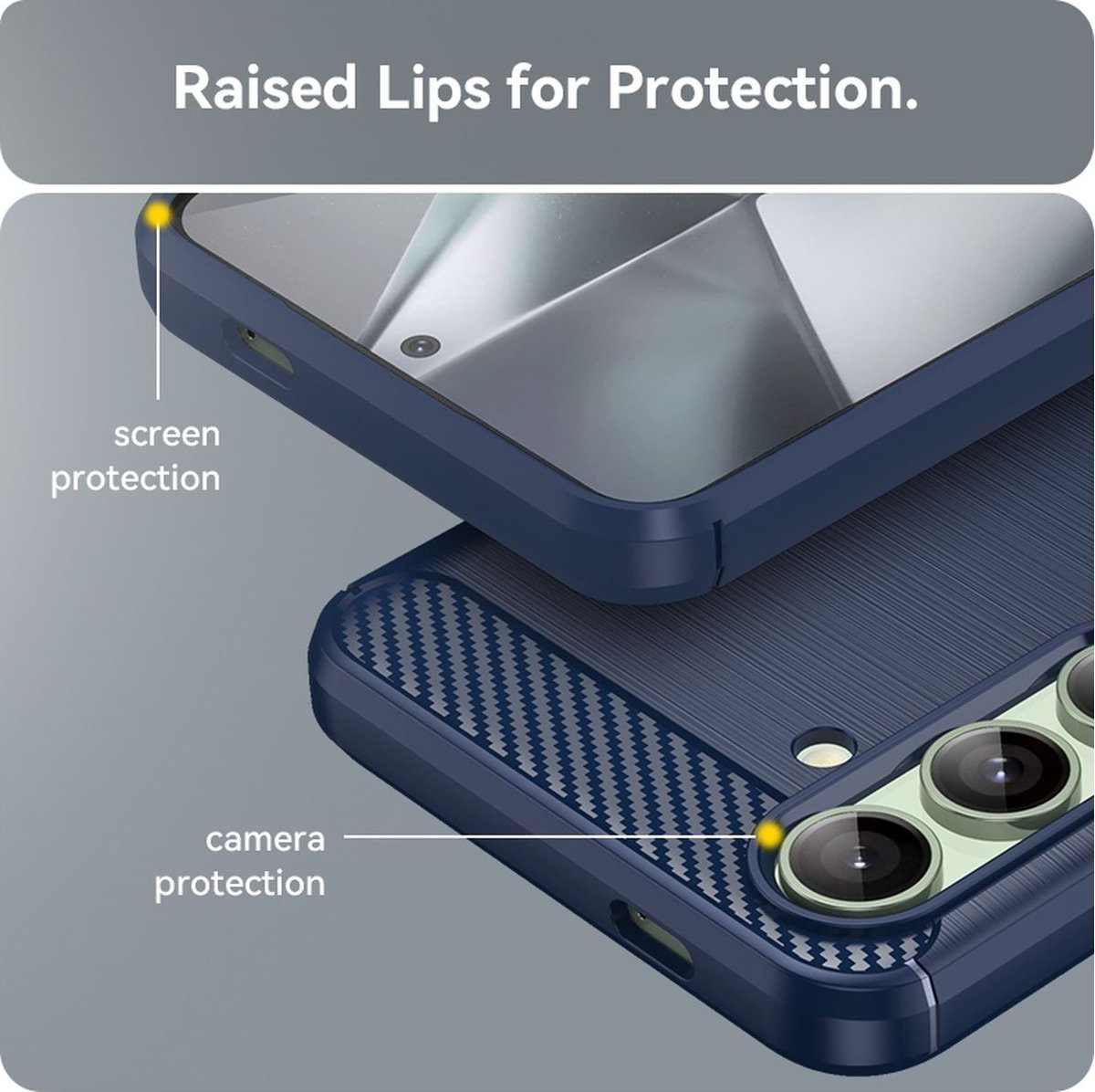 Mobigear Hoesje geschikt voor Samsung Galaxy S24 FE Telefoonhoesje Flexibel TPU | Mobigear Brushed Slim Backcover | Galaxy S24 FE Case | Back Cover - Blauw