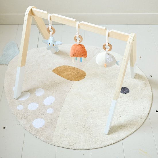Petite Amélie Babygym Hout - Magische Zee - Montessori Baby Speelgoed - Incl. 3 Zeedieren met Natuurlijke Geluiden - Naturel Hout - Veilige, Betoverende Speelomgeving van Merkloos — afbeelding 2
