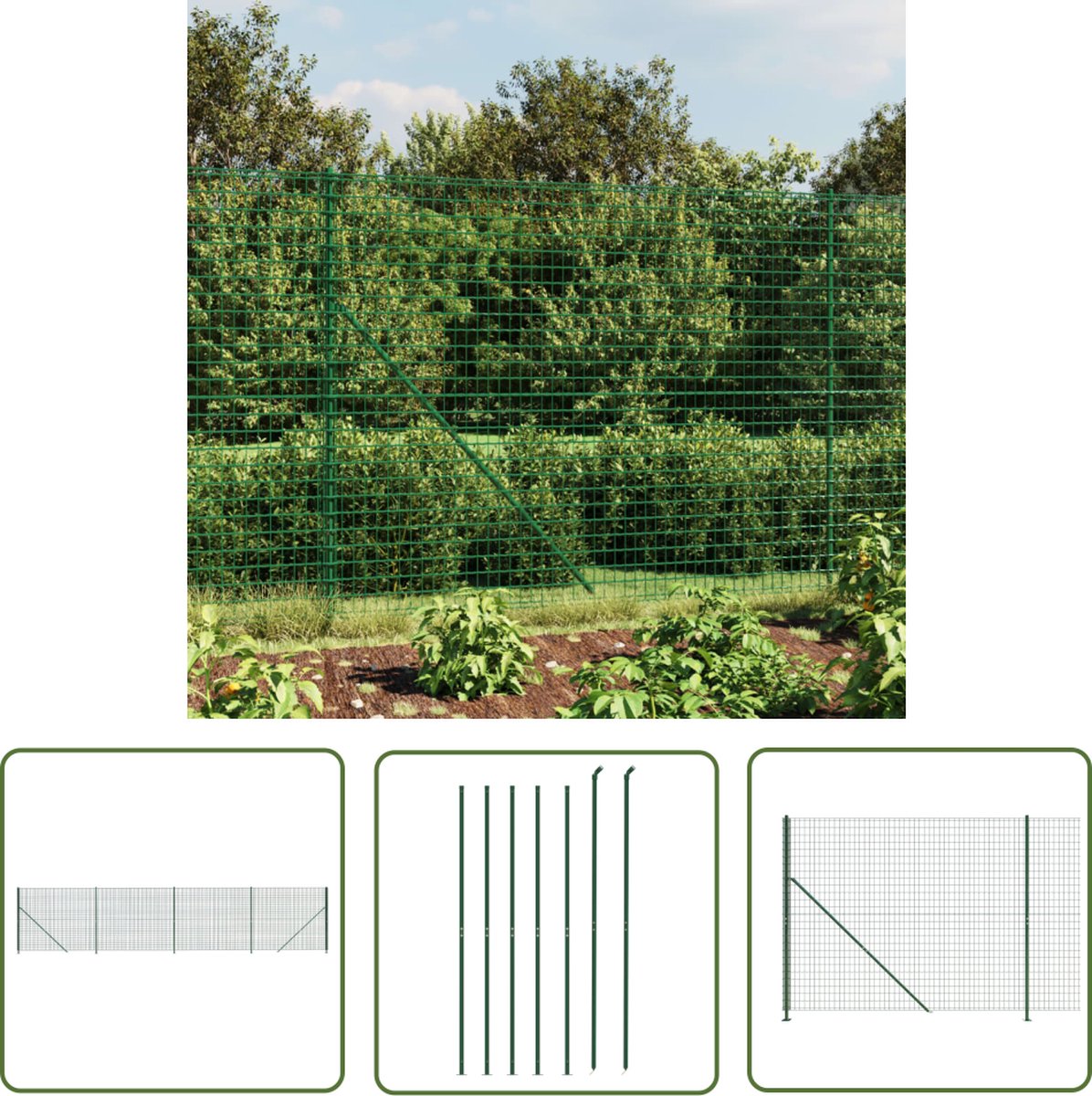 vidaXL - Clôture grillagée - 2,2x10 - m - galvanisé - acier - anthracite vidaXL - Clôture grillagée - 2,2x10 - m - galvanisé - acier - anthracite