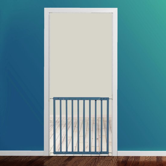 Safetots Sterk Houten Traphek, Wit, 63, 5 cm - 105, 5 cm, Hout, Babyhekje voor Baby's en Peuters, Schroefhek met Schroefbevestiging, Stijlvol en Praktisch Kinderhekje