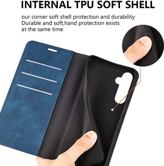 Coque Samsung Galaxy S24 - Bookcase portefeuille de Luxe (fermeture magnétique) - Zwart - Étui de téléphone portable - Étui de téléphone adapté pour Samsung Galaxy S24