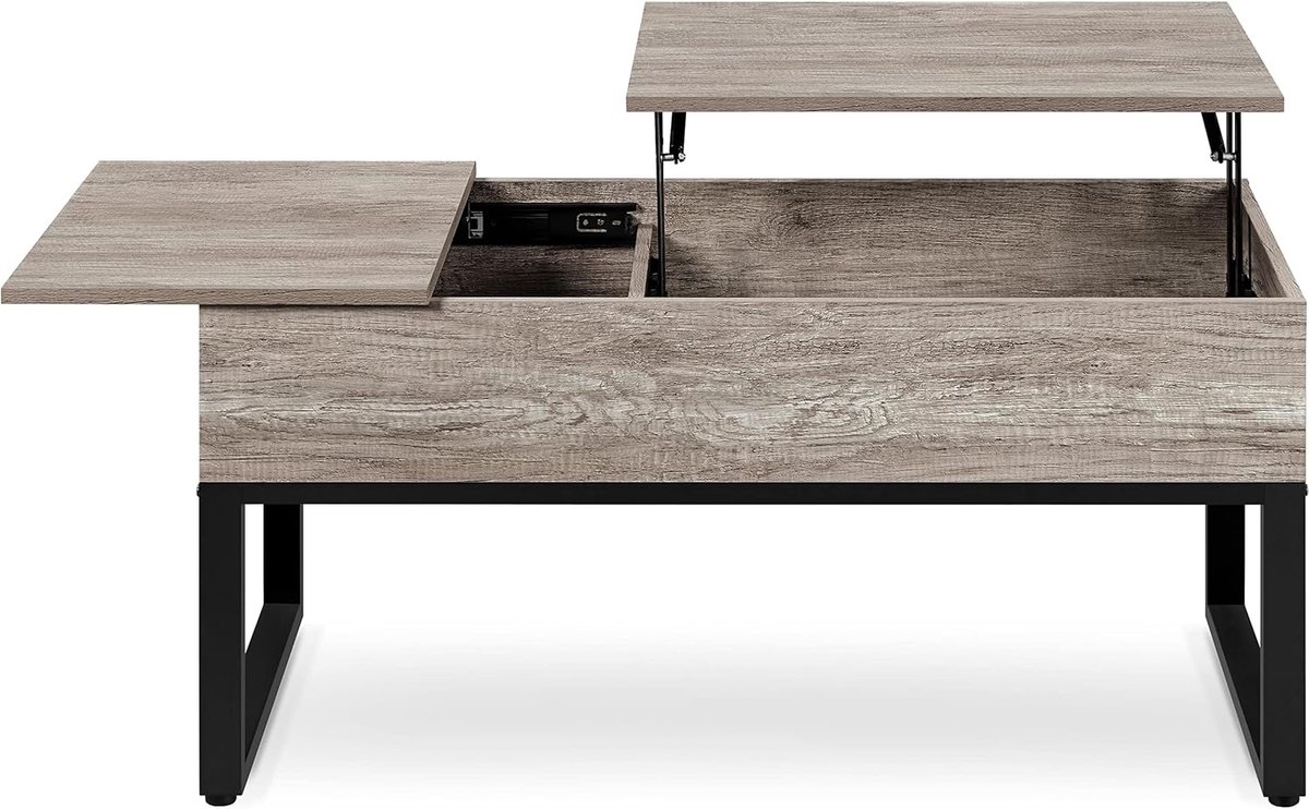 Goodivery ® Stijlvolle Salontafel met Verstelbaar Tafelblad en Verborgen Opbergruimte voor Elke Kamer
