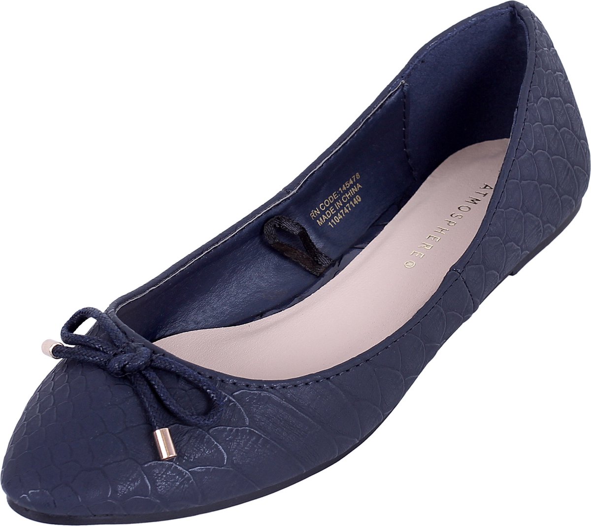 PRODUKT Marineblauwe ballerina's imitatieleer slangen