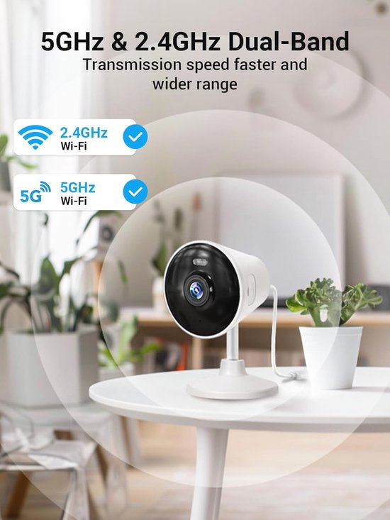 Beveiligingscamera met Wifi voor Binnen en Buiten – Perfect voor Baby's, Senioren en Huisdieren – Kleur Nachtzicht en Audio — afbeelding 2