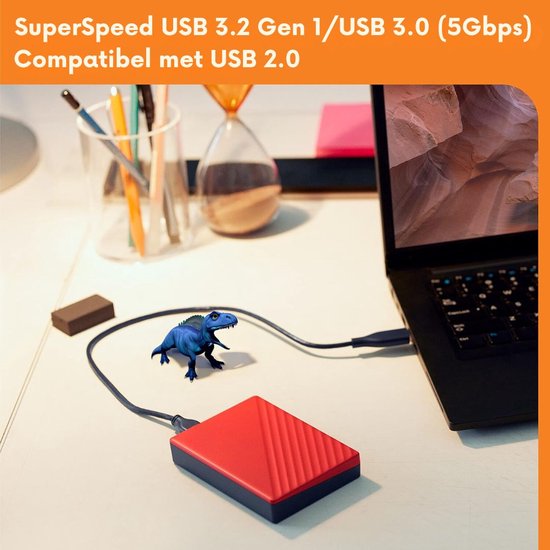 DailySupplies® Harde Schijf Extern - Draagbare - 2TB Opslag - Rood van Merkloos — afbeelding 5
