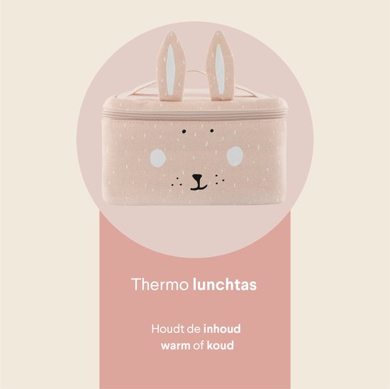 Trixie Lunchtas - Mrs. Rabbit - Koeltas voor kinderen - Met naamlabel - Thermische Tas voor Lunch - Roze - Konijn van Trixie — afbeelding 4