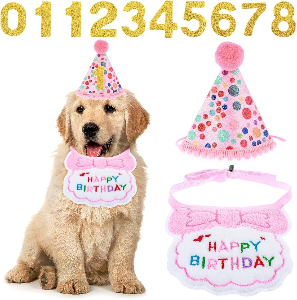 Verjaardagshoedjes van vilt voor een 3e verjaardag - verjaardag - 3 - derde - birthday