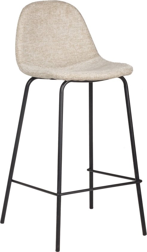 Giga Meubel Chaise de Bar Saar - Tissu Beige - Hauteur d'assise 65cm - Set de 2