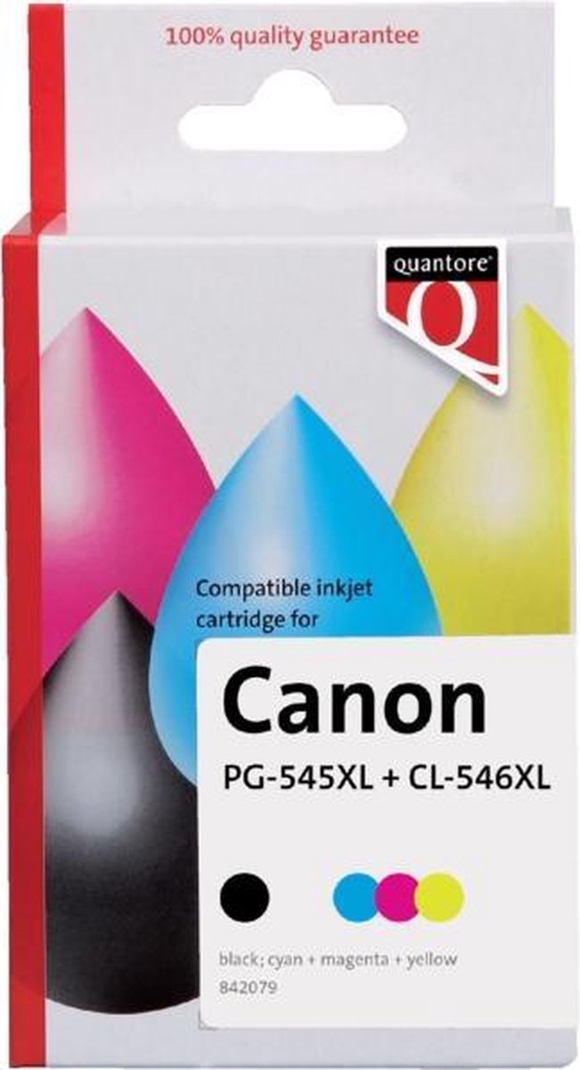 Inktcartridge Quantore Canon PG-545XL CL-546XL zwart kleur | Blister a 2 stuk