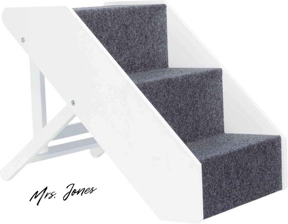 Mrs. Jones verstelbare huisdiertrap 3-traps wit 40 × 67 cm - huisdieraccessoire trap .