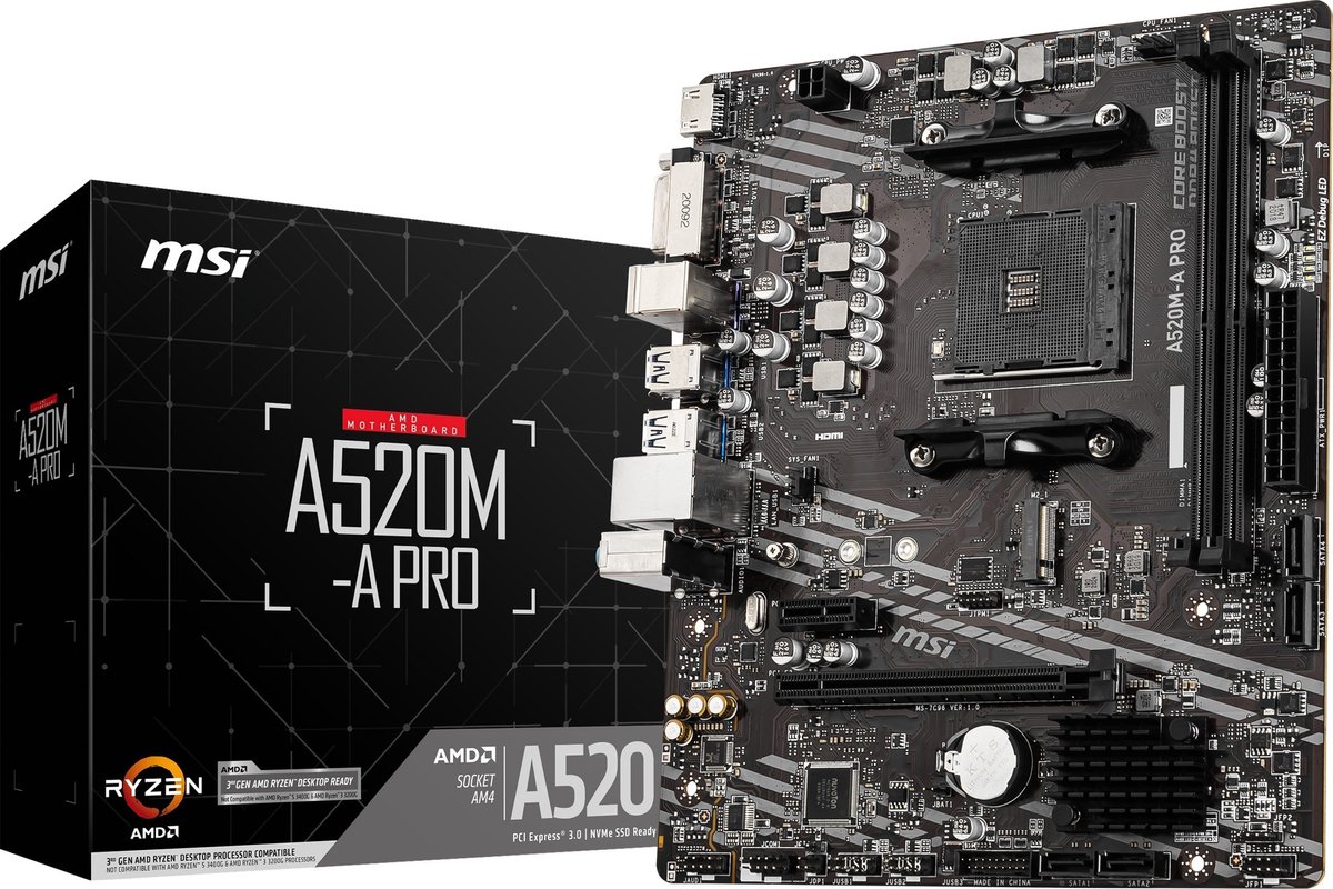 MSI A520M-A PRO moederbord thumbnail 3