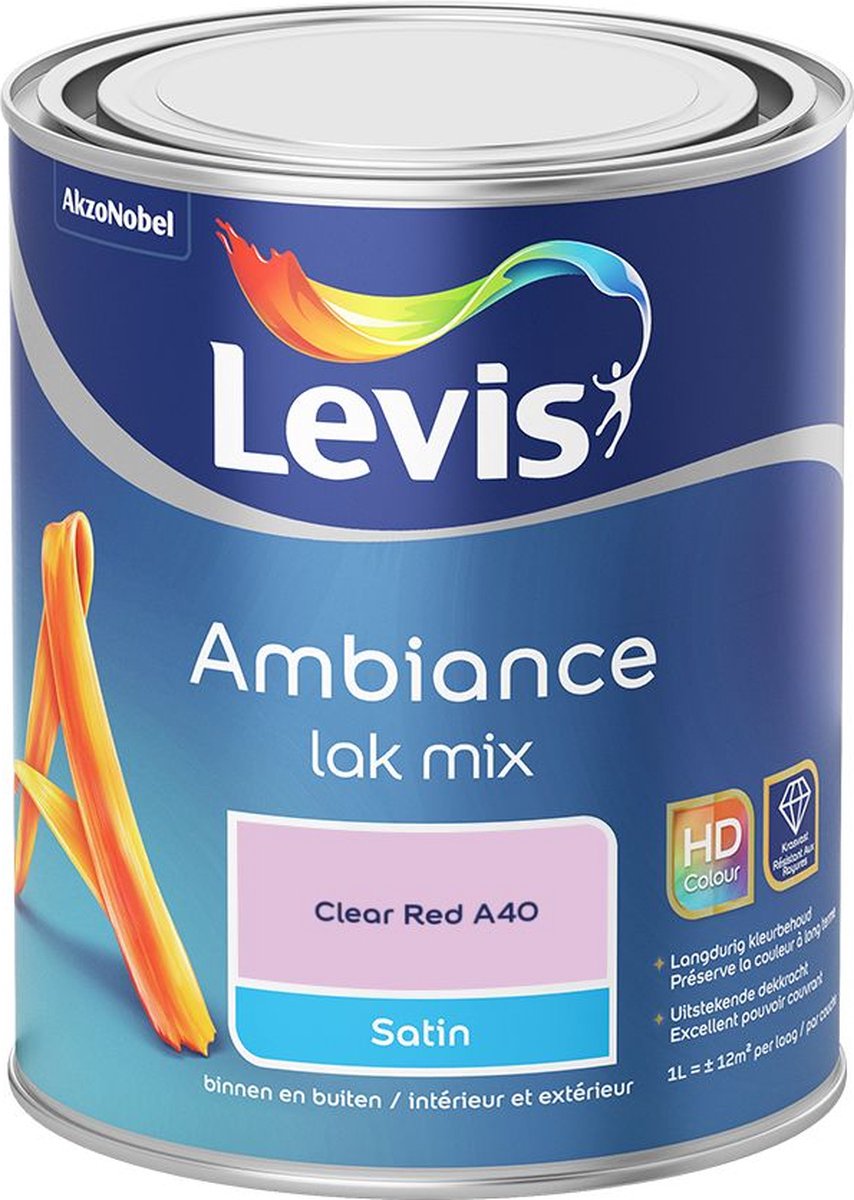Levis - Ambiance Lak Satin Mix - Clear Red A40 - Mengverf - 1 L