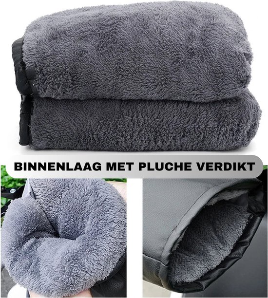 Dikke, zachte pluche binnenlaag van handmoffen.