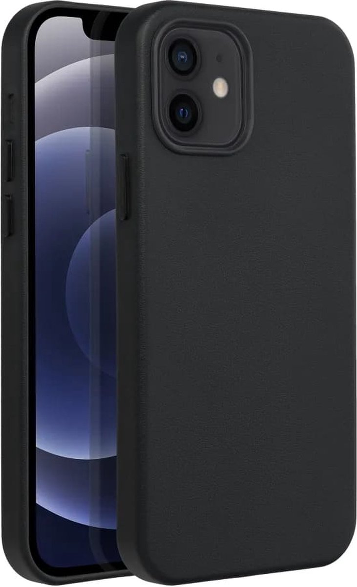 Casify Leren Hoesje geschikt voor MagSafe iPhone 12 Mini Hoesje - Zwart