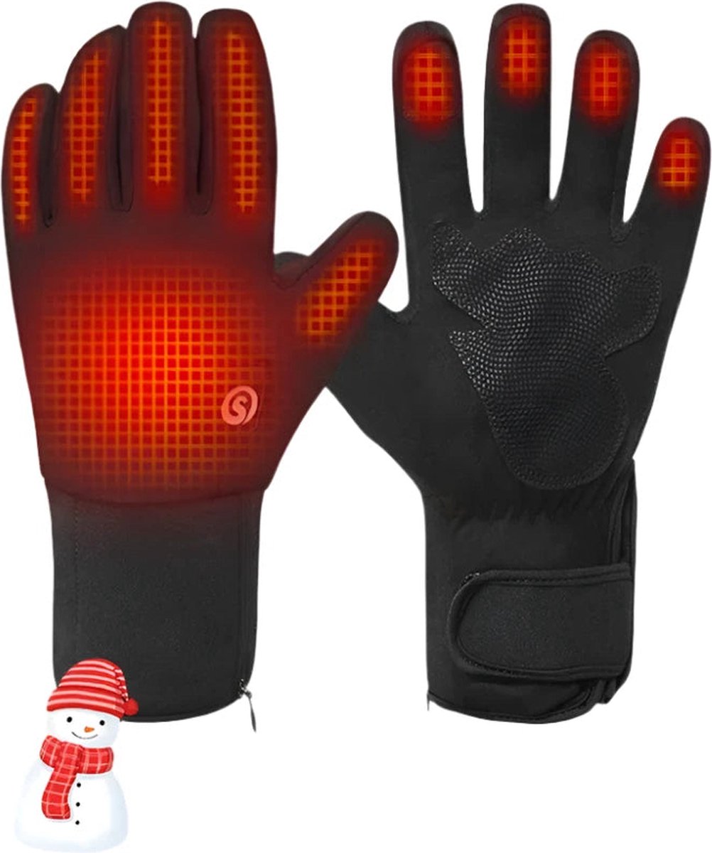 Savior Heat - Verwarmde Handschoenen - Elektrische Verwarmde Handschoenen - Ski Verwarmde Handschoenen - Hand Warm - Oplaadbaar - voor Mannen Vrouwen - Houd Verwarmende Buitensport Handschoenen - Maat XL - Zwart