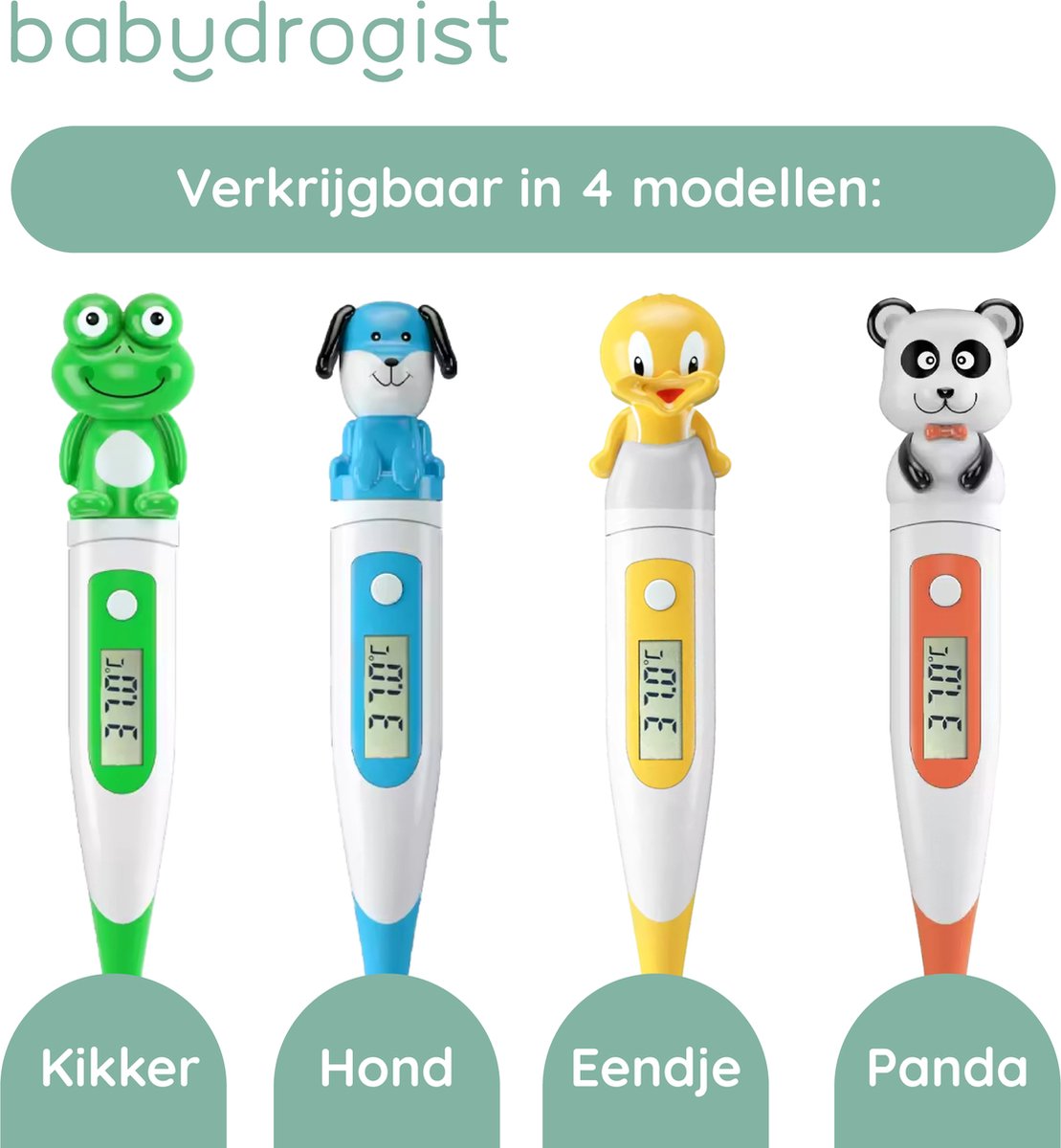 Babydrogist digitale Baby Thermometer met flexibele tip - Rectaal, oksel & oraal - Kikker — cadeau in Cadeau-ideeën - foto 3