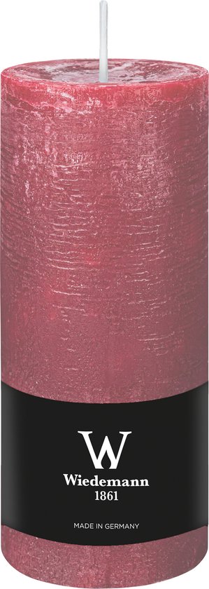 Bougie cylindrique/pilier Wiedemann - 2x - bougie rustique - vieux rose - 7 x 16 cm - 66 heures de combustion