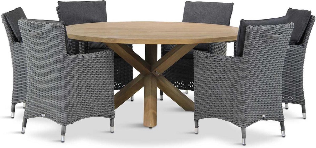 Garden Collections Springfield/Sand City rond 160 cm dining tuinset 7-delig