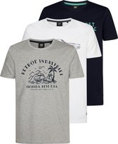 Petrol Industries Heren T-Shirts 3-Pack - 100% Katoen - Regular Fit - Tshirt Set Korte Mouw - Casual Kleding - Multipack van 3 stuks - - Maat XL