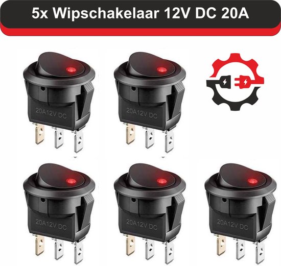 Mintice 12V 20A Tuimelschakelaar Rood LED licht Schakelaar AAN/UIT