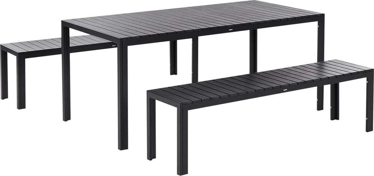 Tuinset met banken 6-zitter NARDO Zwart - Beliani - Productafbeelding