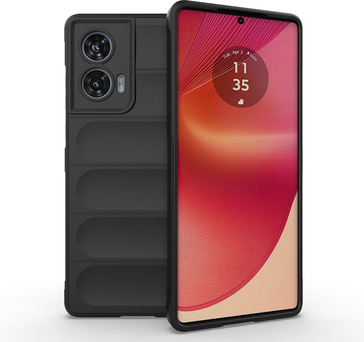 MobyDefend Hoesje - Geschikt voor Motorola Edge 50 Fusion - TPU Gripcase - Zwart