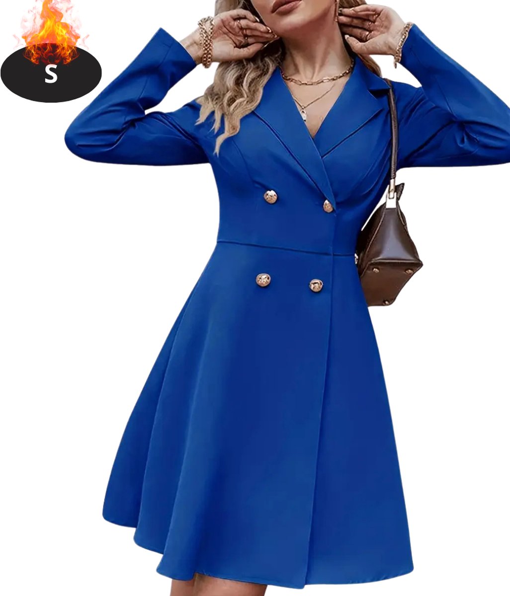 Livano Mantel Dames Tussenmantel Jas Mantelpakje Trenchcoat Overjas Overcoat Winter Blauw