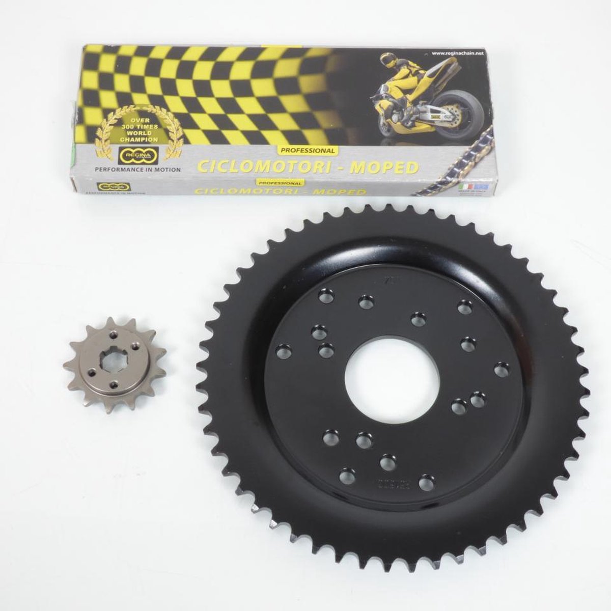 sifam kettingset voor derbi 50 senda l motor 1996 tot 1999 13x53 steek 420 boring 53mm nieuw