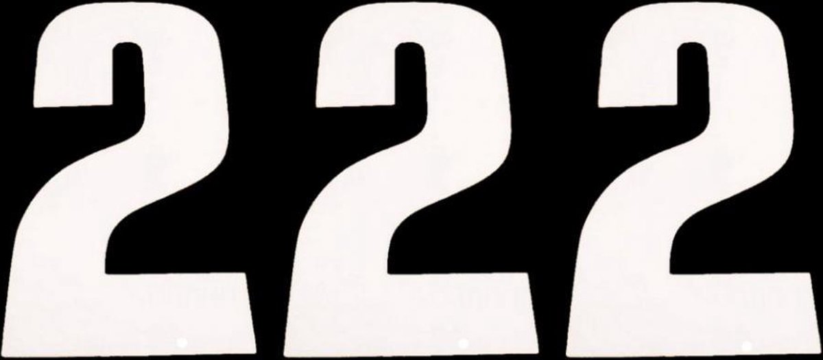 set van 3 nummer 2 blackbird witte racestickers voor motoren nieuw