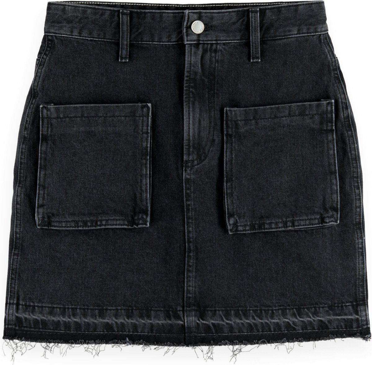 Scotch & Soda WASHED BLACK DENIM MINI SKIRT WITH CARGO POCKETS Dames Rok - Maat L