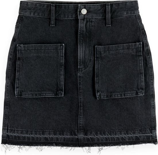 Scotch & Soda WASHED BLACK DENIM MINI SKIRT WITH CARGO POCKETS Dames Rok - Maat L