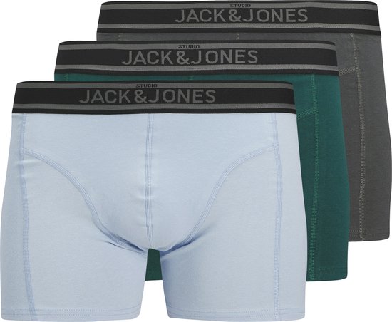 Jack & Jones JACSOLID TRUNKS 3 PACK OP Zwart / Blauw - Gratis levering | ! - Ondergoed Boxershorts Heren € 29,99