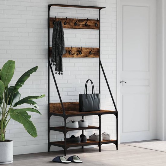 VidaXL Kledingrek met schoenenrek - 80x40x184 cm Kledingrek - Kapstok