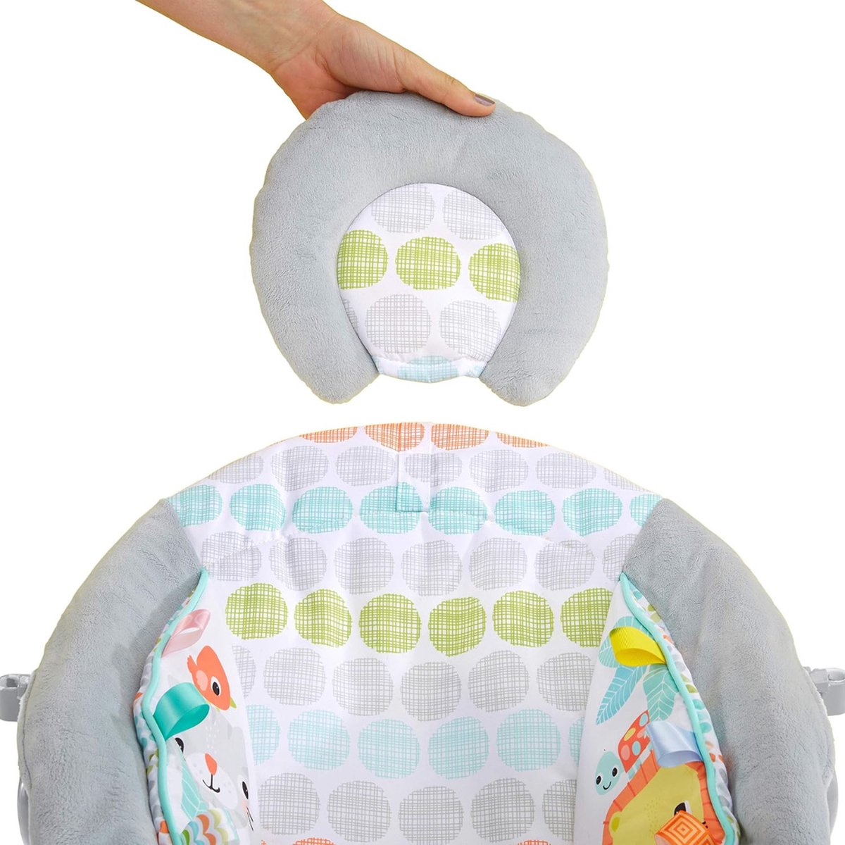 White-Label® Elektrische Schommelstoel Baby - Baby Swing - Wipstoel Baby's met Speelboog - Grijs thumbnail 5