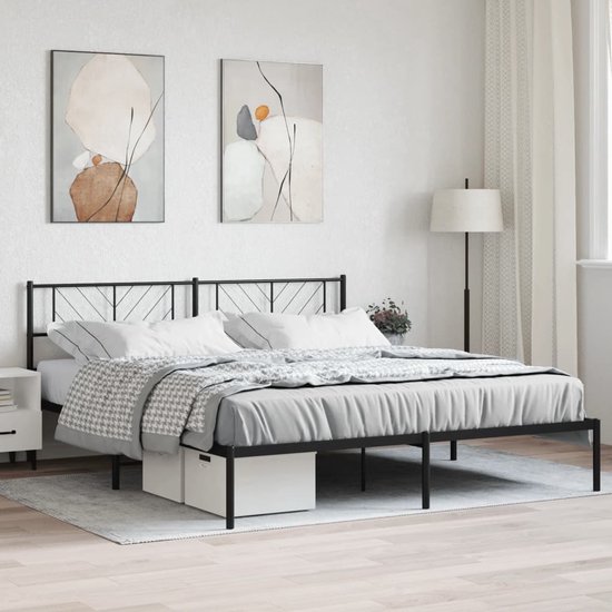 vidaXL Bedframe met Hoofdbord Betongrijs (75x190 cm) - 53% Korting