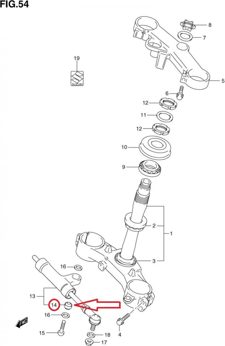 Roulement à rotule pour moto Suzuki 1300 GSX Hayabusa 2018 Ø8xØ17.5x11mm