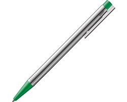 LAMY logo mat groene balpen - tijdloze biros in een elegante & robuuste roestvrijstalen behuizing, incl. navulling met grote capaciteit M 16 in lijnbreedte M in groen