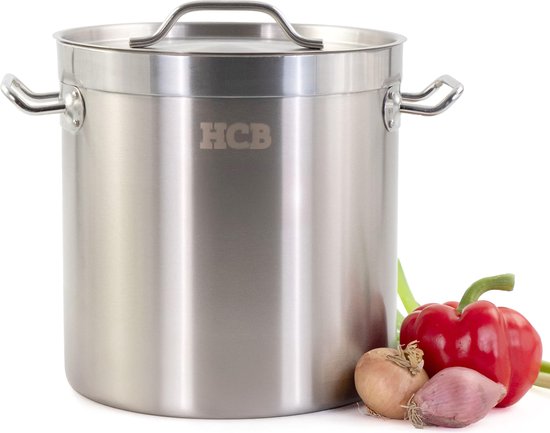 HCB® - Professionele Horeca Kookpan - Inductie - Gas - Electrisch - liter - Grote RVS / INOX pan