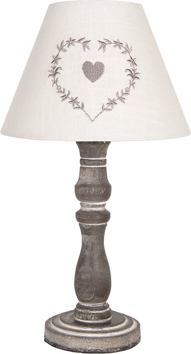 Clayre & Eef Tafellamp Ø 23x40 cm Grijs Hout