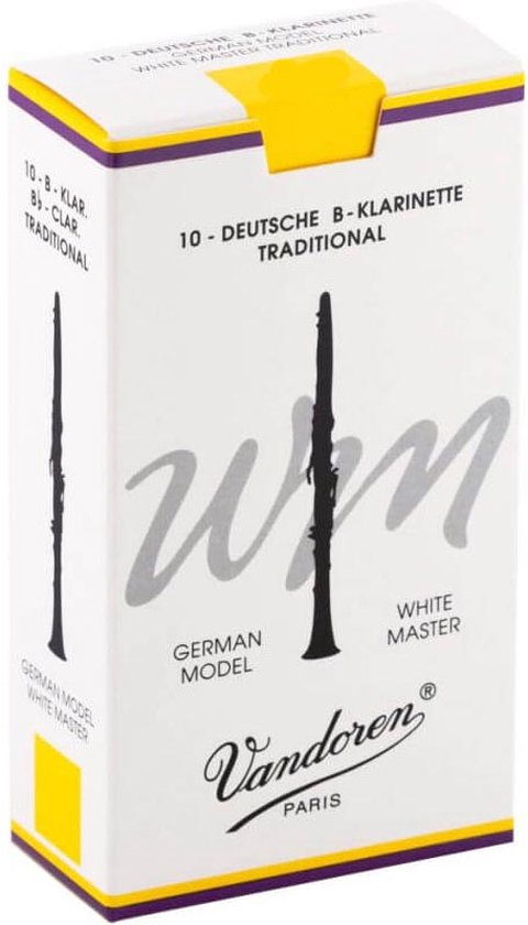 Vandoren wit Master Traditional 2.5 doos met 10 rieten - Riet voor Bb klarinet (Duits)