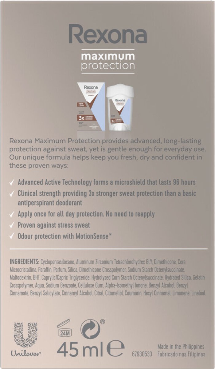 Goedkoopste Rexona Women Maximum Protection Clean Scent Anti-transpirant Stick - 45 ml