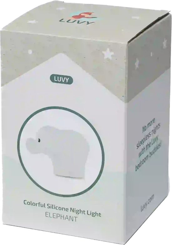 Nachtlamp - Nachtlampje - Kinderlampje - Kinderlamp - Babylampje - Nachtlamp Baby - Nachtlamp Kind - Slaaplampje - Oplaadbaar Nachtlampje - Olifantje Nachtlampje - Met Timer - Siliconen Nachtlampje - Babykamer Lamp - Kinderkamer Lamp van Luvy — afbeelding 3