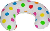 Voedingskussen 80 cm | Wit met kleurrijk bolletjespatroon