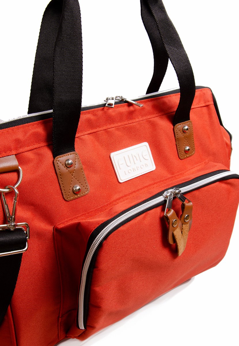 Fume London - Baby Bag - Mom Bag - Luiertas Oranje Rood- Verzorgingstas Weekendtas met isoleervakken Diaper bag - Opzettas Reistas - Kraamcadeau Schoudertas - Schooltas - Waterproof FB3209 – foto 5