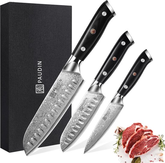 Damascus staal steakmessen - Steakmessen Winkel