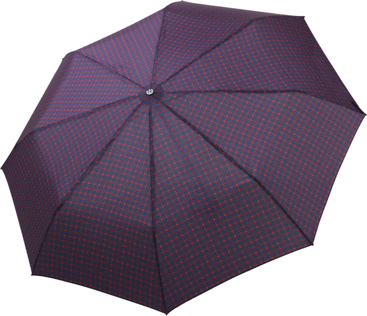 bugatti Paraplu Gran Turismo Gents Print Navy / Bordeaux Blauw Veelkleurig